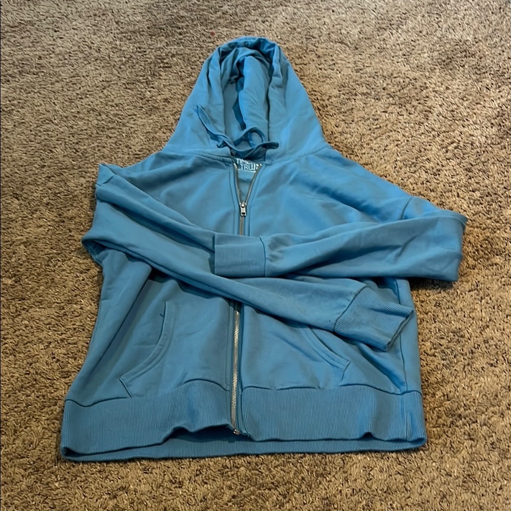 Blue Zip-Up Hoodie Time and Tru Size Small